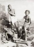 Abyssinia Ethiopia Group Abyssinian Boys Posed Spear Vtg. Photo 19thC.