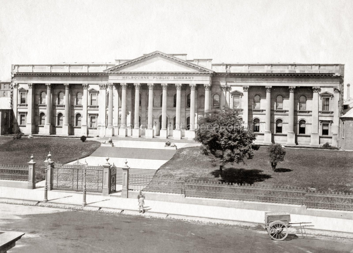 Melbourne Public Library Australia Neoclassical Facade Columns Vtg. Photo 19thC.