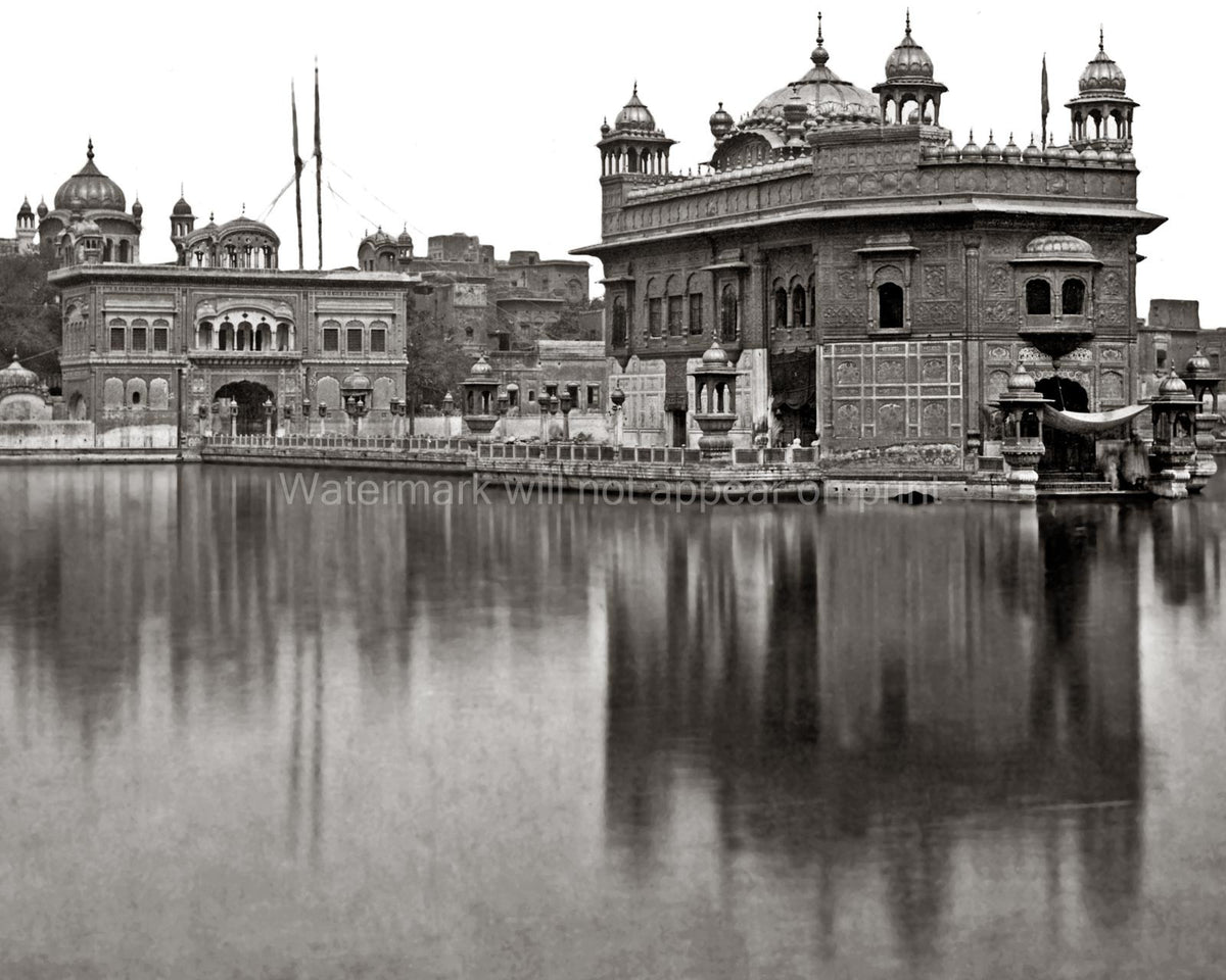 Golden Palace Amritsar India Sikh Temple Gurdwara Reflection Vtg. Photo 19thC.