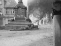 Uelzen Germany WWII 15th Scottish Division Soldier Machine Gun Vtg. Photo WW2