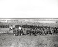 WW1 WWI Church Parade Battlefield Soldiers Kneeling Priest Mass Vtg. Photo