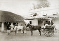 Colonial British India Pony Trap Carriage Servants Men Estate Vtg. Photo 19thC.