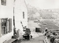 Staithes Yorkshire Seafront Building Work Fishing Village Vtg. Photo 19thC.
