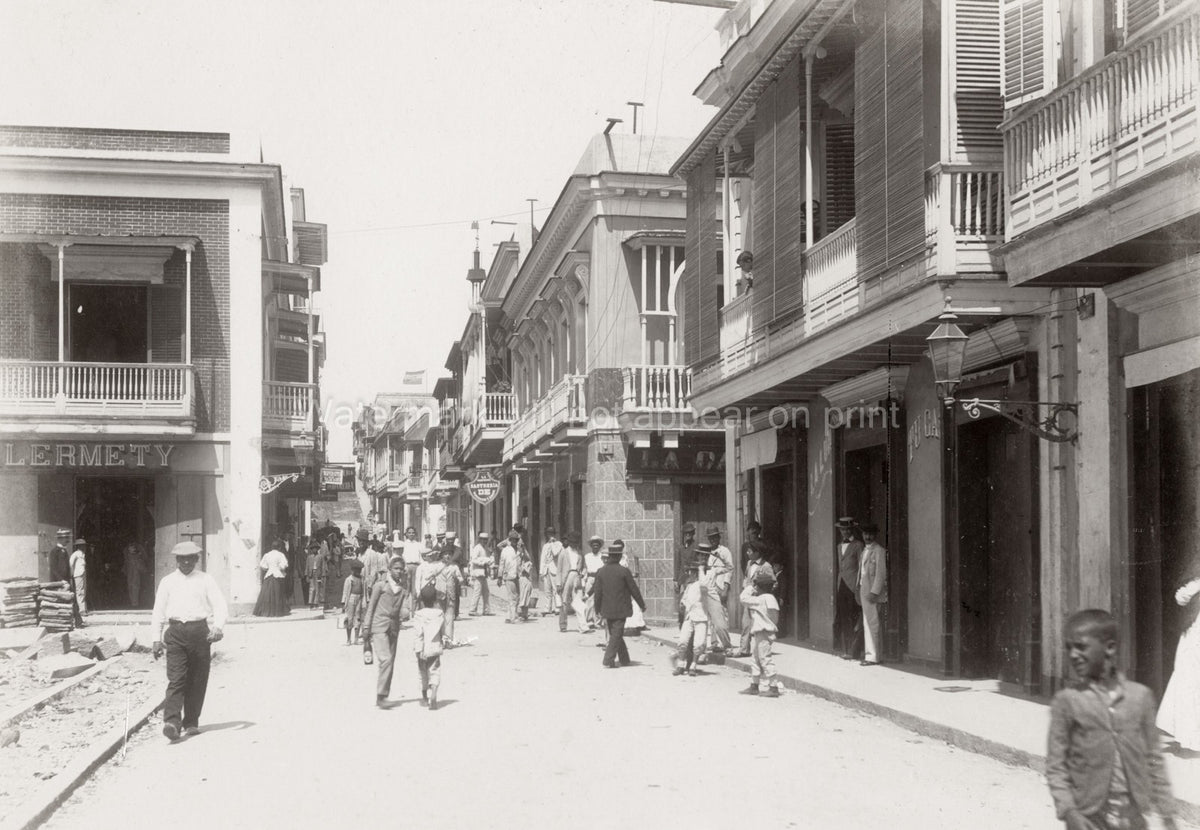 San Juan Puerto Rico Street Scene City Life Architecture Vtg. Photo 19thC.