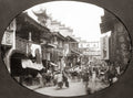 Shanghai China Busy Street Scene Shops Rickshaws Architecture Vtg. Photo 19thC.