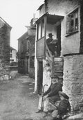 Polperro Cornwall Village Scene Men Boy Steps Fisherman Vtg. Photo 19thC.