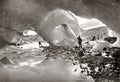 Grindelwald Glacier Ice Cavern Explorers River Mountain Vtg. Photo 19thC.