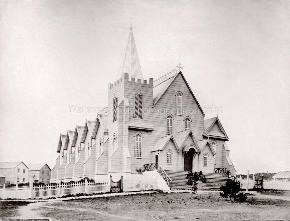 Metlakatla Canada Church Gothic Revival Architecture Steeple Vtg. Photo 19thC.