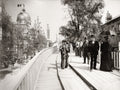 Paris World Fair Moving Pavement People Exposition France Vtg. Photo 19thC.