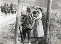 WW1 French Woman Helps Black African Soldier Kit Vtg. Photo Early