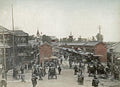 Asakusa Tokyo Japan Street Scene Market Pagoda Rickshaws Vtg. Photo 19thC.
