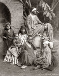 Egypt Fellahine Family Group Portrait Children Rural Life Vtg. Photo 19thC.
