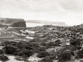 Sydney Harbour Heads Australia Coastal Cliffs Settlement Vtg. Photo 19thC.