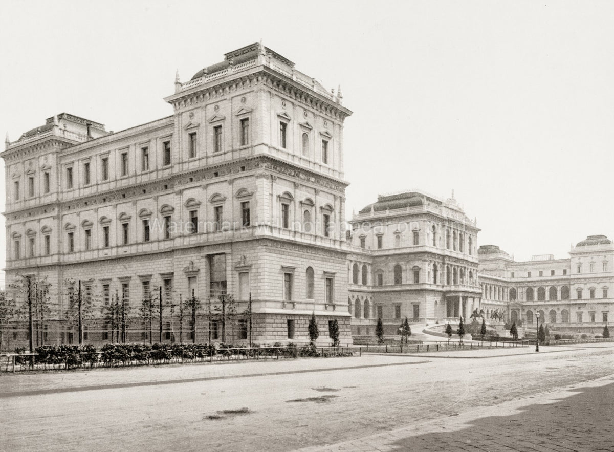 Munich Germany Academy Fine Arts Building Architecture Street Vtg. Photo 19thC.
