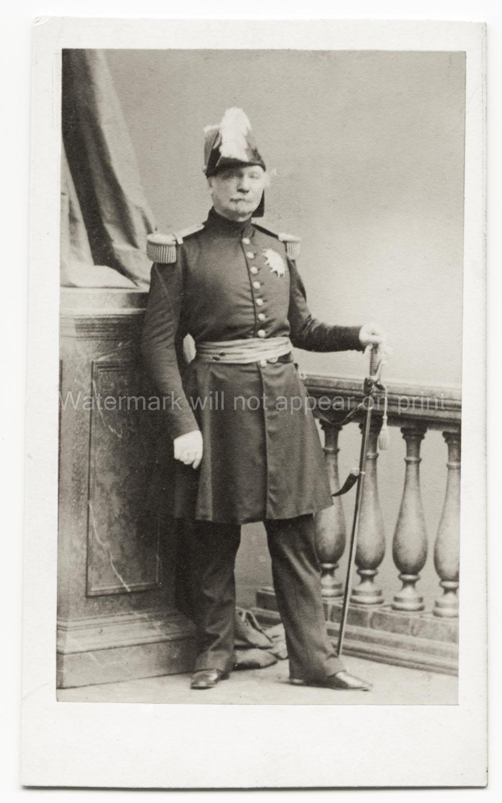 General Charles Oudinot Duc de Reggio Military Uniform Sword Vtg. Photo 19thC.