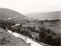 Llanidloes Wales UK Landscape Horse Drawn Carriage Hills Vtg. Photo 19thC.