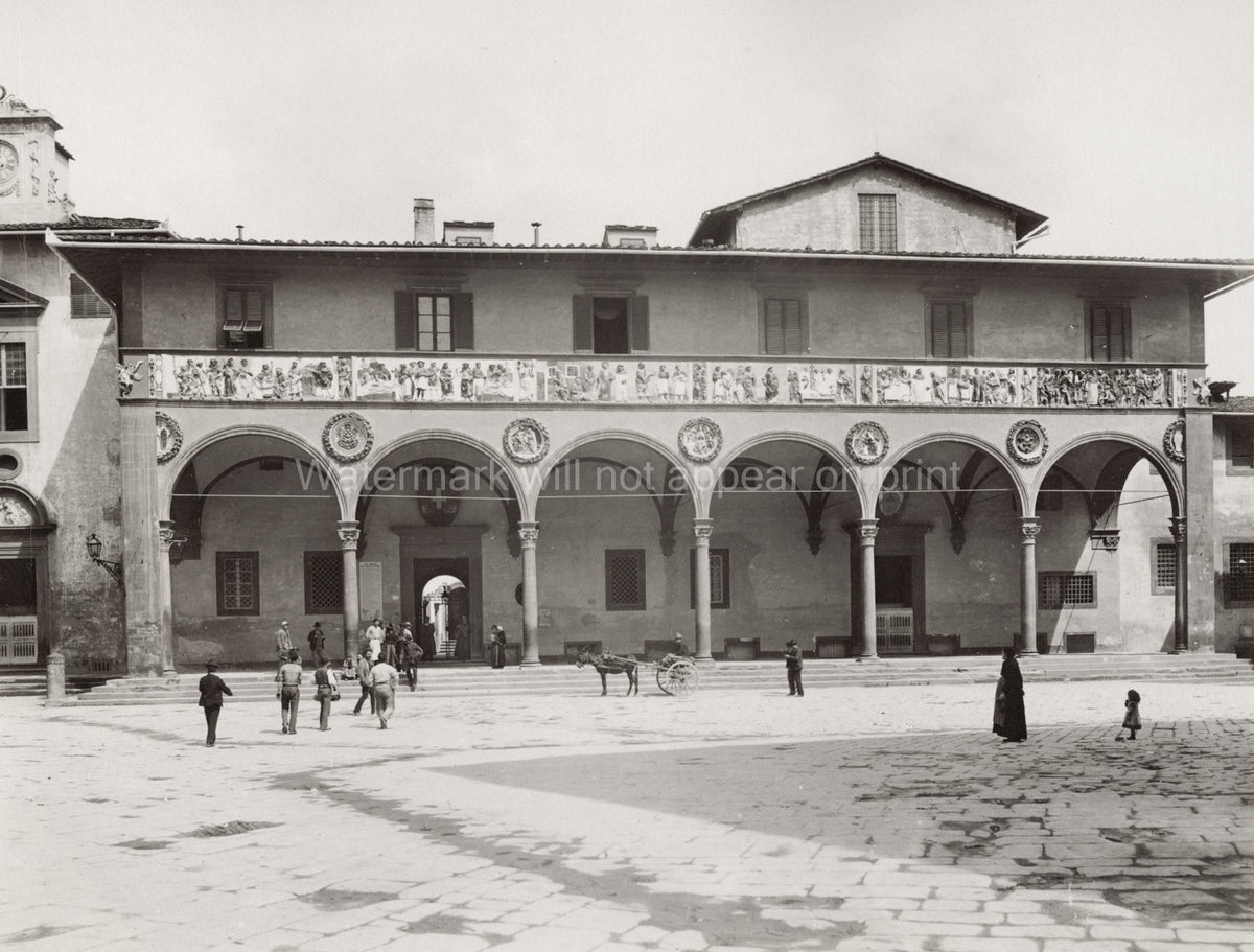 Ospedale del Ceppo Pistoia Tuscany Hospital Loggia Frieze Vtg. Photo 19thC.