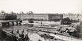 Paris France Louvre Palace River Seine Bridge Boats Cityscape Vtg. Photo 19thC.