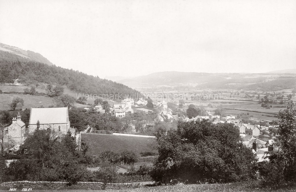 Trefriw Llanwrst Valley Wales Village Landscape Church Scenery Vtg. Photo 19thC.
