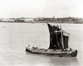 Rangoon Burma Fishing Boat Riverfront Pagoda Waterfront Vtg. Photo 19thC.