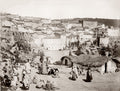North Africa Morocco Town Market Scene Villagers Hillside Vtg. Photo 19thC.