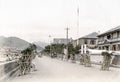 Nagasaki Japan Bund Waterfront Street Scene Rickshaws Vtg. Photo 19thC.