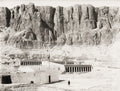 Luxor Egypt Hatshepsut Temple Deir el-Bahari Ruins Cliffs Vtg. Photo 19thC.
