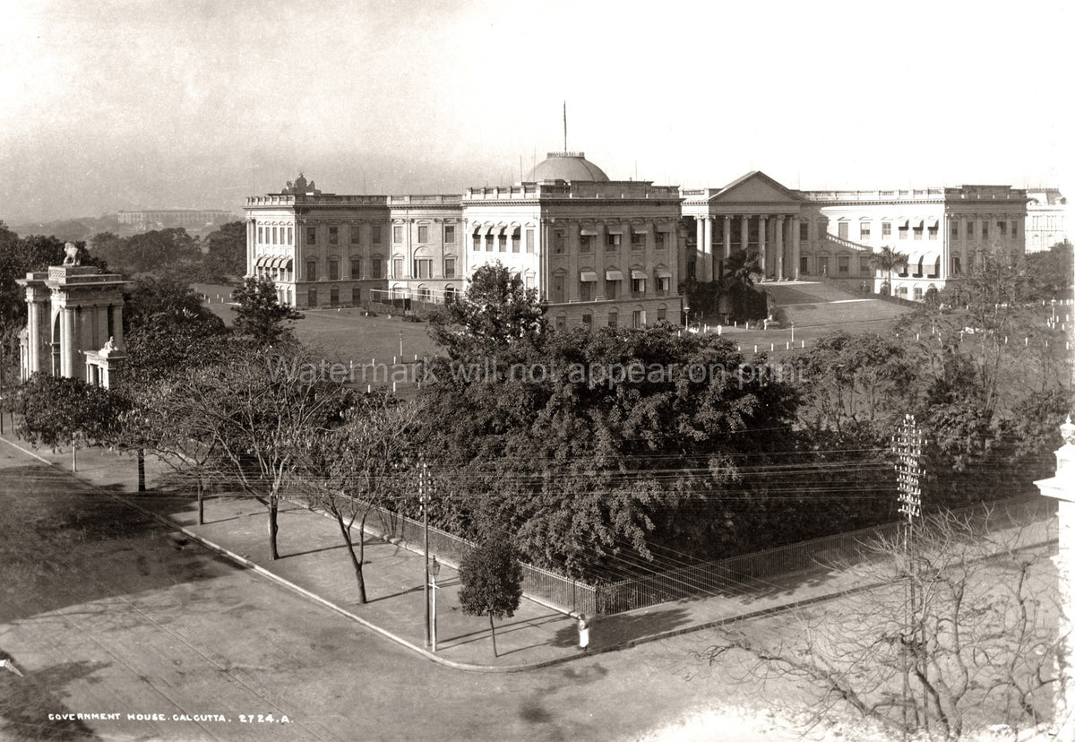 Government House Calcutta Neoclassical Palace Architecture Vtg. Photo 19thC.