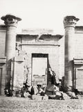Medinet Habu Temple Egypt Ruins Columns Pylon Entrance Vtg. Photo 19thC.