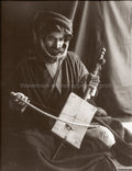 Holy Land Palestine Bedouin Musician Playing Rebab Instrument Vtg. Photo 20thC.