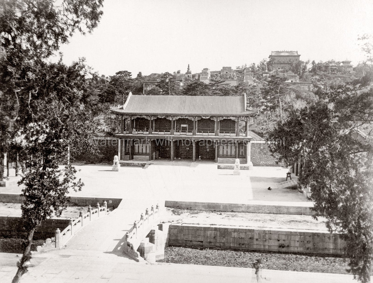 China Summer Palace Longevity Hill Temple Pagoda Bridge Garden Vtg. Photo 19thC.