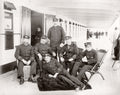 White Star Line RMS Teutonic Captain Officers Ship Deck Vtg. Photo 19thC.