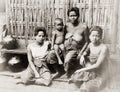 Siam Thailand Women Child Family Traditional Clothing Barefoot Vtg. Photo 19thC.