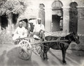 India Pony Carriage Hackney Men Turban Cart Transportation Vtg. Photo 19thC.