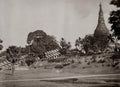 Shwedagon Pagoda Burma Myanmar Temple Architecture Stupa Vtg. Photo 19thC.