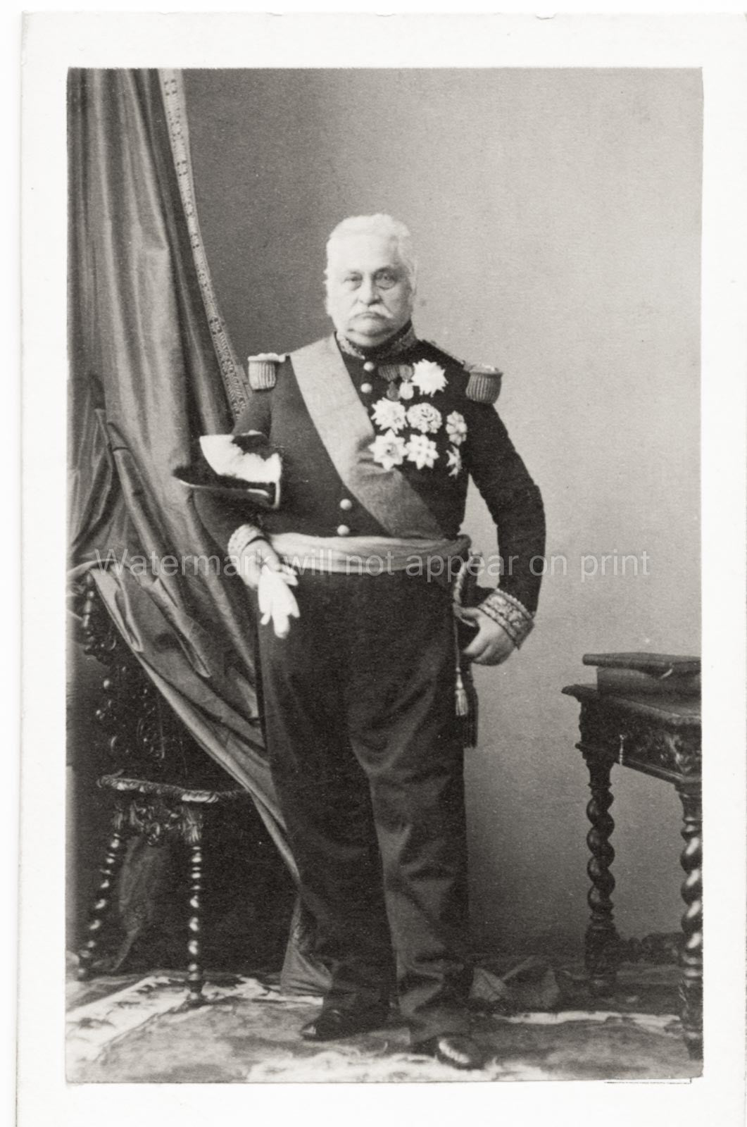 Alphonse Henri d'Hautpoul French Prime Minister Military Vtg. Photo 19thC.