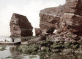 Heligoland Germany North Sea Islands Cliffs Rock Formations Vtg. Photo 19thC.