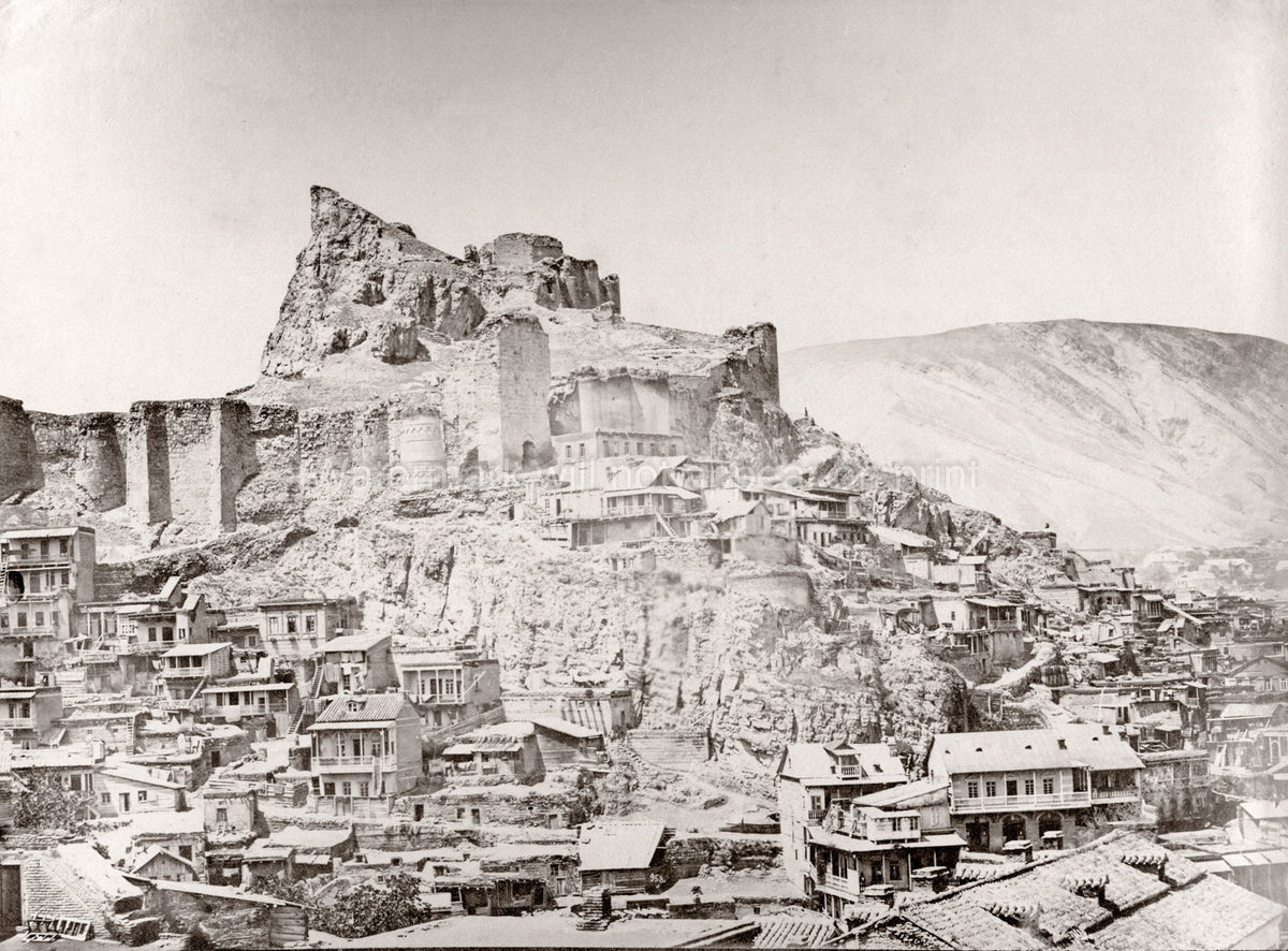 Tiflis Tbilisi Georgia Castle Fortress Hillside Cityscape Vtg. Photo 19thC.