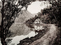 Path Loch Katrine Scotland Lake Mountains Reflection Nature Vtg. Photo 19thC.