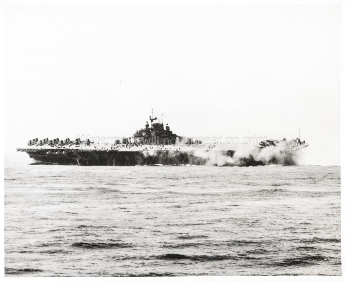 Aircraft Carrier Intrepid Attack World War II Navy Warship Vtg. Photo WW2