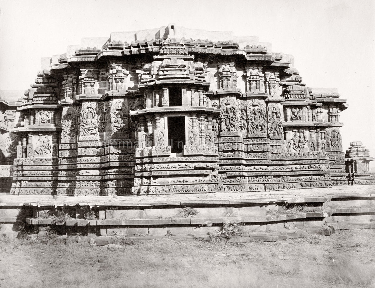 Halebidu India Jain Temples Hoysala Architecture Carvings Vtg. Photo 19thC.