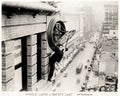 Harold Lloyd Safety Last Dangling Clock Skyscraper Stunt Vtg. Photo 20thC.