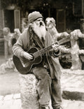 Montmartre Paris Old Guitar Player Musician Man Beard Pipe Vtg. Photo 20thC.