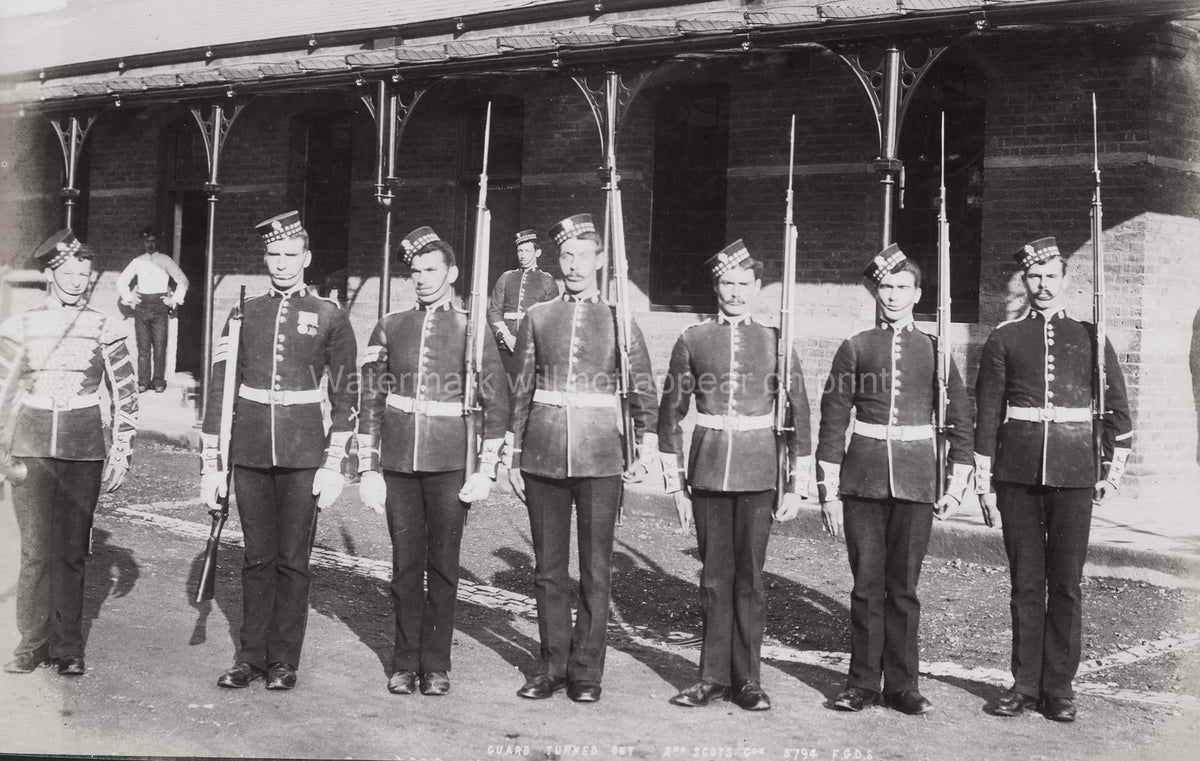 British Army 2nd Scots Guards Regiment Soldiers Uniforms Vtg. Photo 19thC.