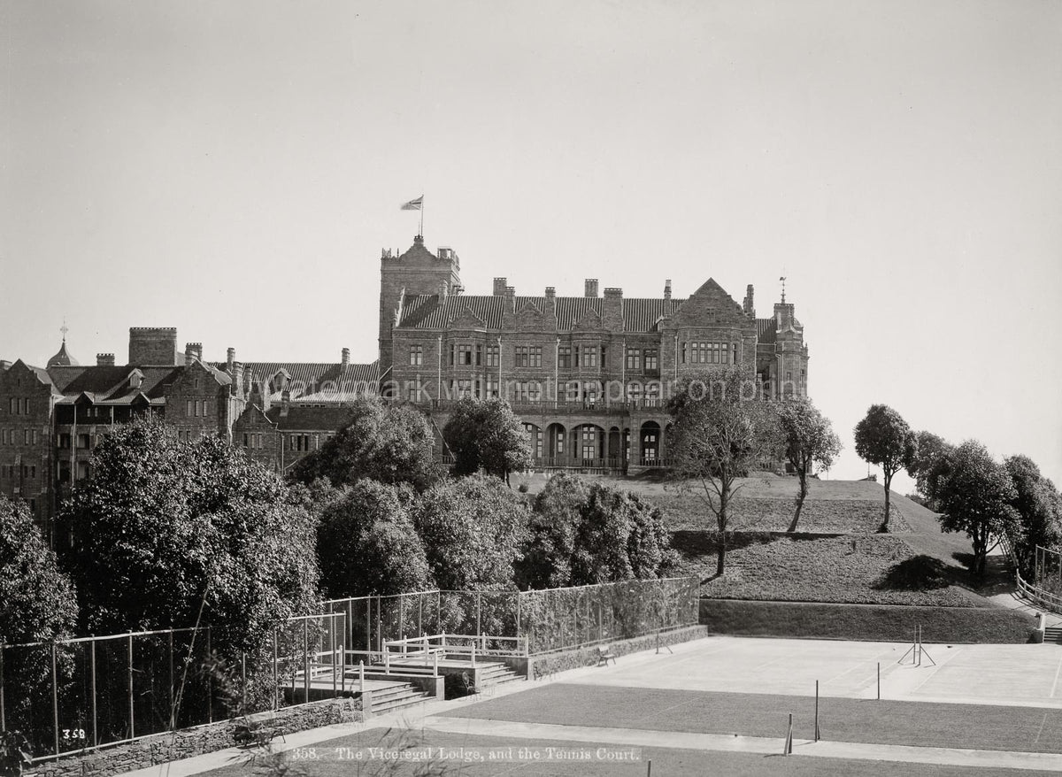 Viceregal Lodge Simla India British Raj Estate Tennis Court Vtg. Photo 19thC.