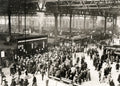 London Waterloo Train Station Bank Holiday Rush Crowd Vtg. Photo 20thC.