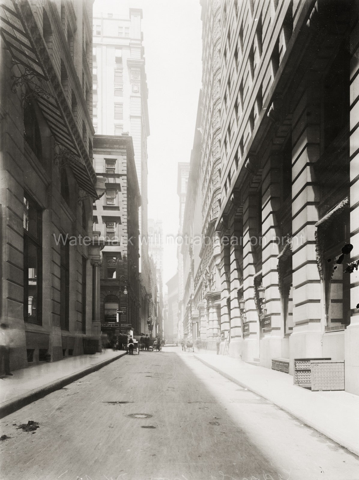 New York Wall Street Financial District Architecture Cityscape Vtg. Photo 20thC.