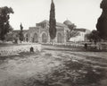 Al-Aqsa Mosque Jerusalem Temple Mount Dome Arches Cypress Vtg. Photo 19thC.