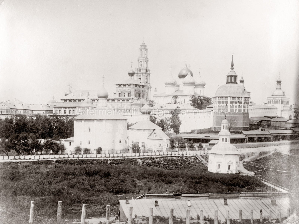 Russia Troitsa Monastery Trinity Lavra Orthodox Domes Walls Vtg. Photo 19thC.