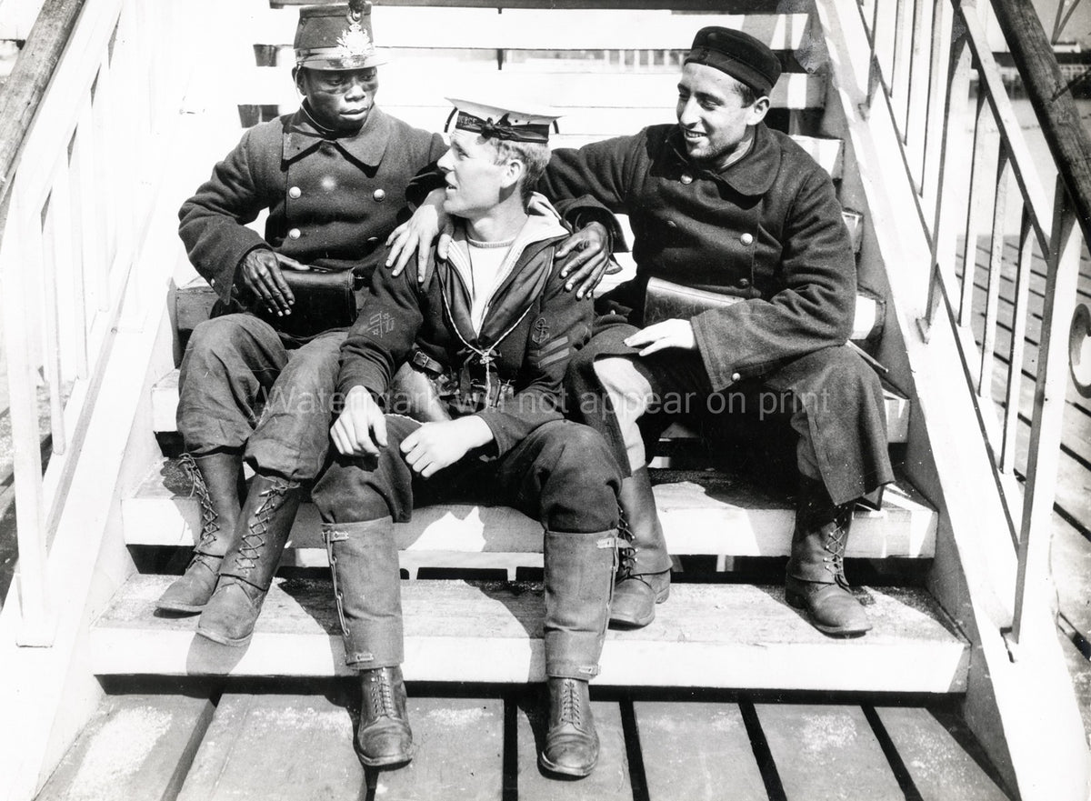 Ostend Belgian Soldiers British Seafarer WW1 Military Uniforms Vtg. Photo